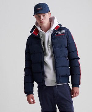 Superdry Icon Sports Puffer Férfi Kabát Sötétkék | WJIBH0235